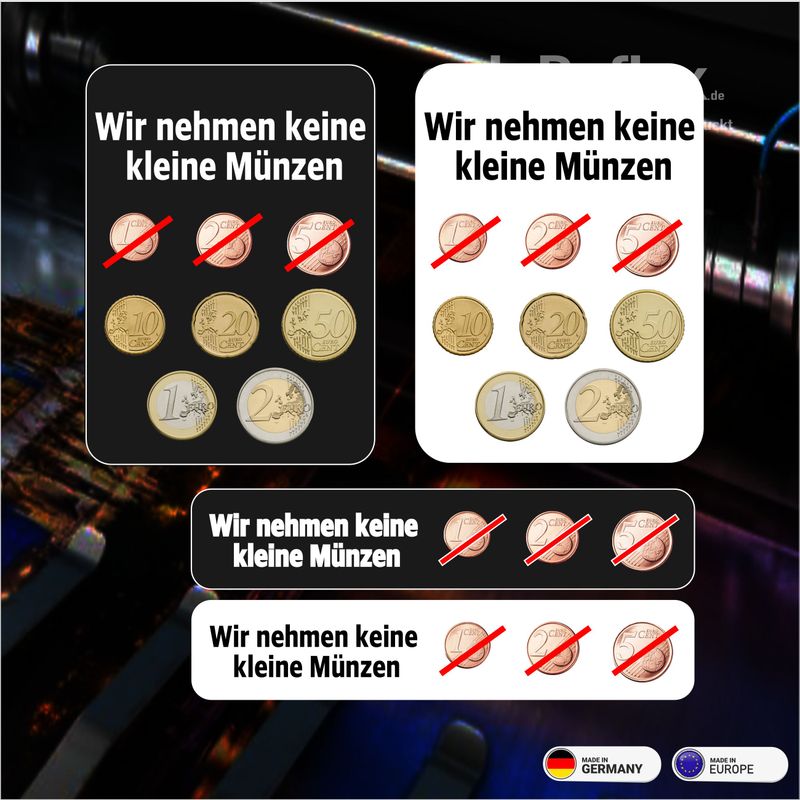 Keine kleine Münzen - 4 Stück Aufkleber
