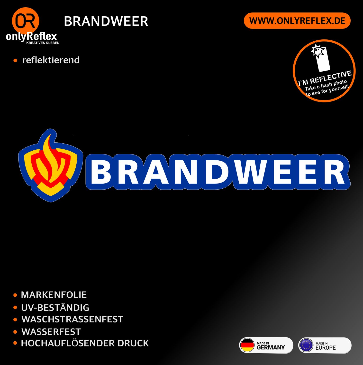 Brandweer Langlogo - Aufkleber Brandweer Langlogo - Aufkleber