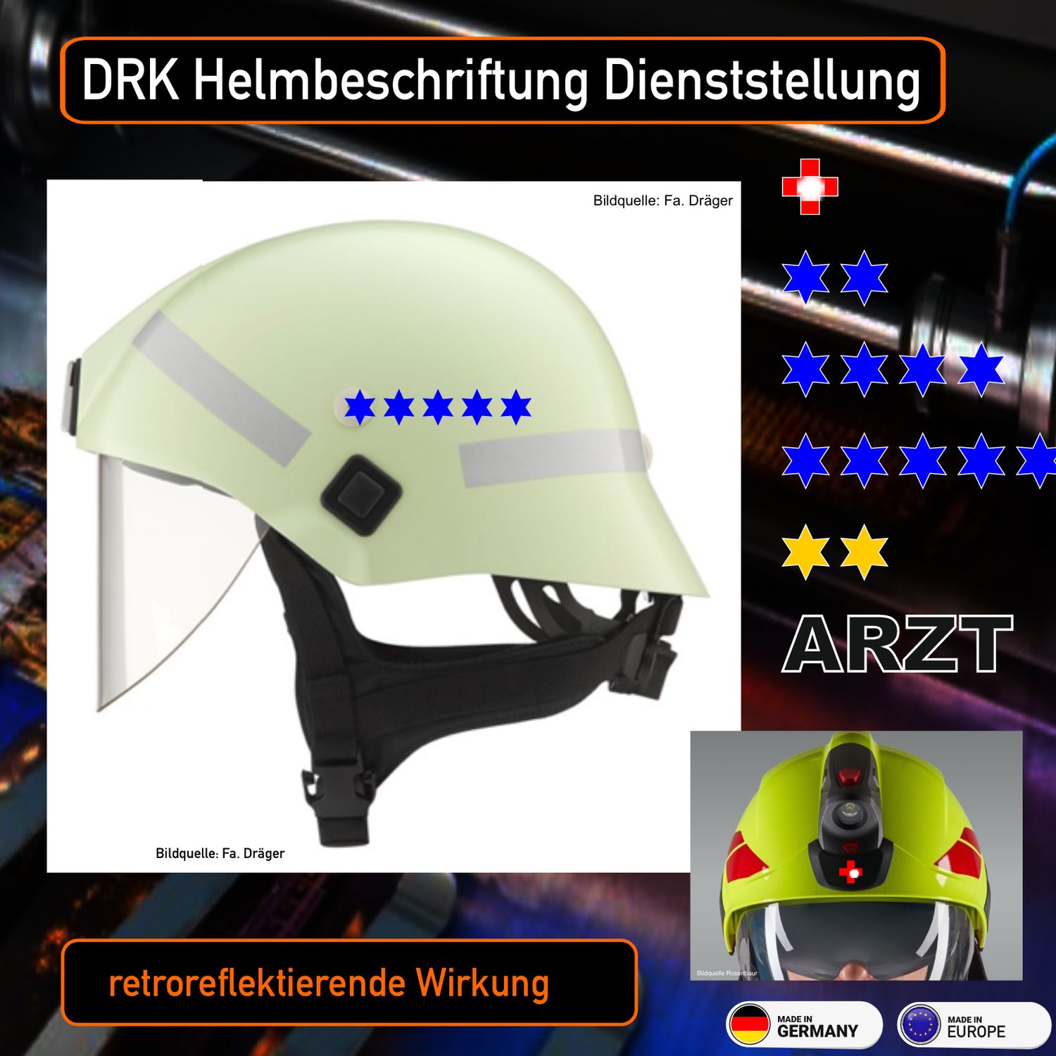 Deutsches Rotes Kreuz Führungsqualifikation - Helmkennzeichung