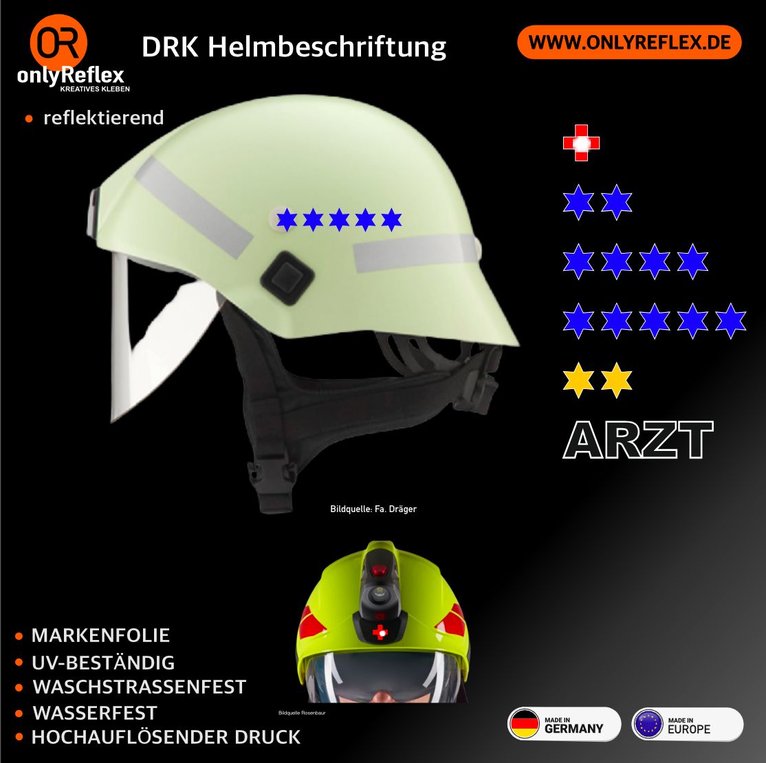 Deutsches Rotes Kreuz Führungsqualifikation - Helmkennzeichung