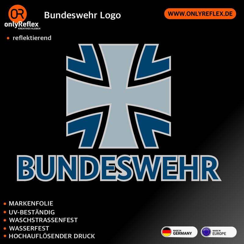Bundeswehr Logo mit Schrift, Aufkleber Bundeswehr Logo mit Schrift, Aufkleber