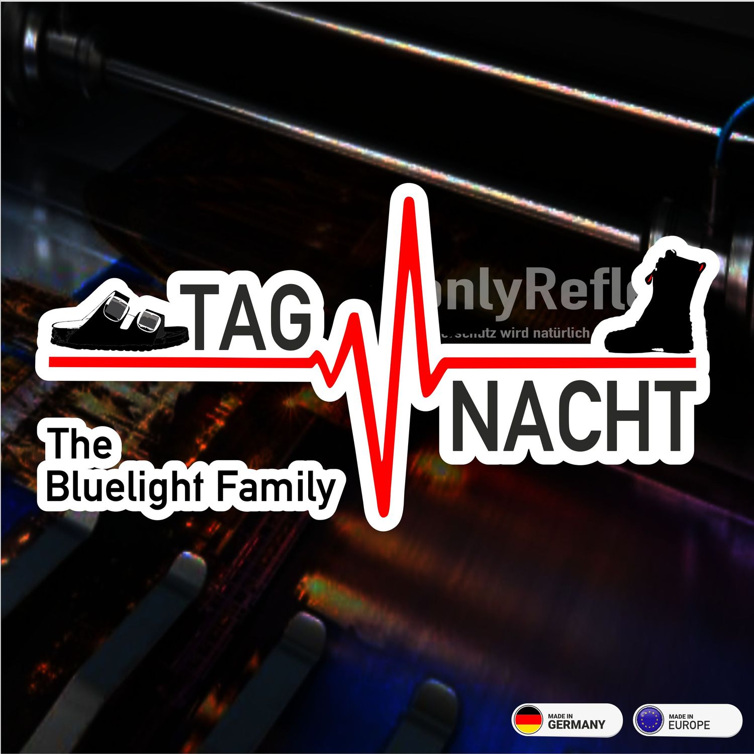 Herzschlag Ehrenamt Tag/Nacht Birkenstock-Stiefel - Aufkleber