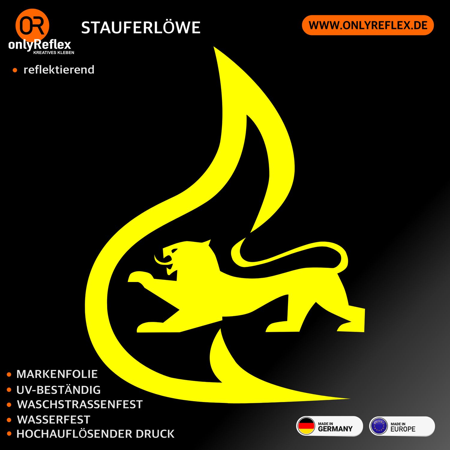 Feuerwehr Stauferlöwe Rundlogo Konturgeschnitten - Aufkleber Feuerwehr Stauferlöwe Rundlogo Konturgeschnitten - Aufkleber