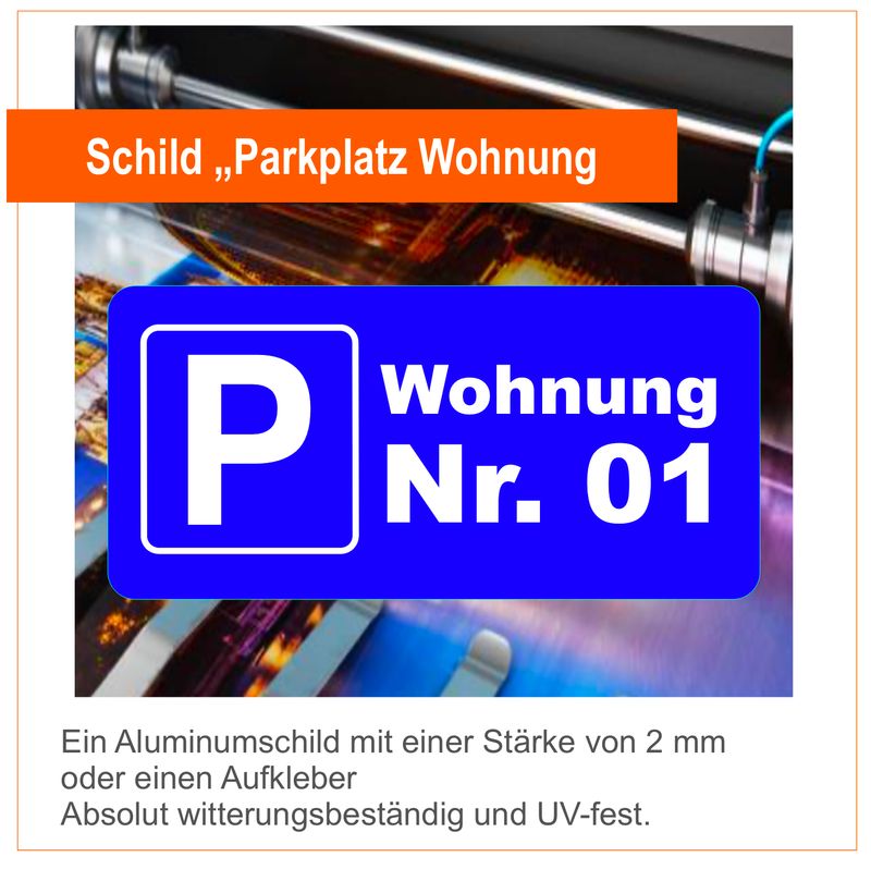 Parkplatz Wohnungsnummer Schilder/Aufkleber, 15x7 cm Parkplatz Wohnungsnummer Schilder/Aufkleber, 15x7 cm