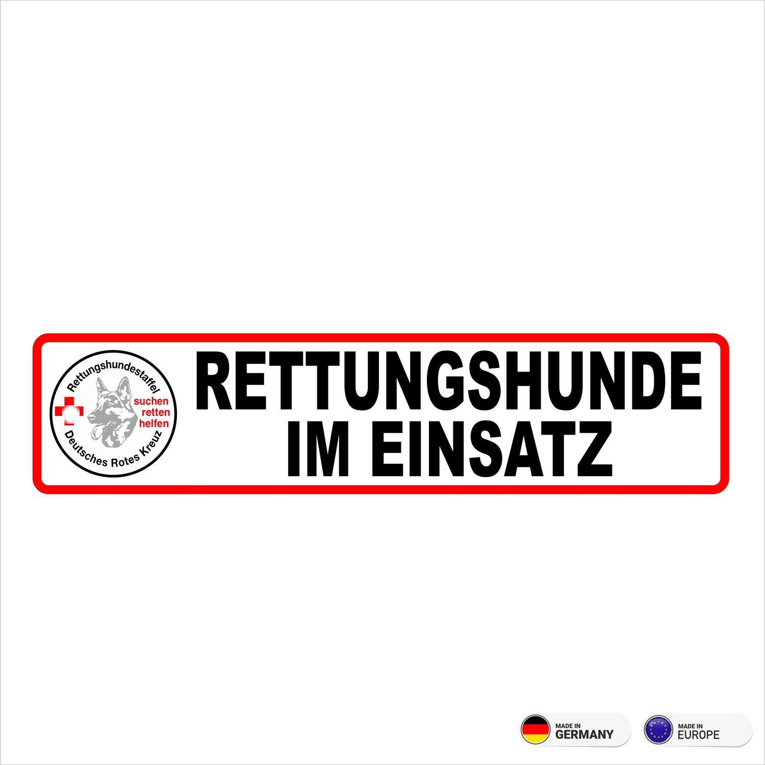 Rettungshunde im Einsatz Langlogo - Aufkleber