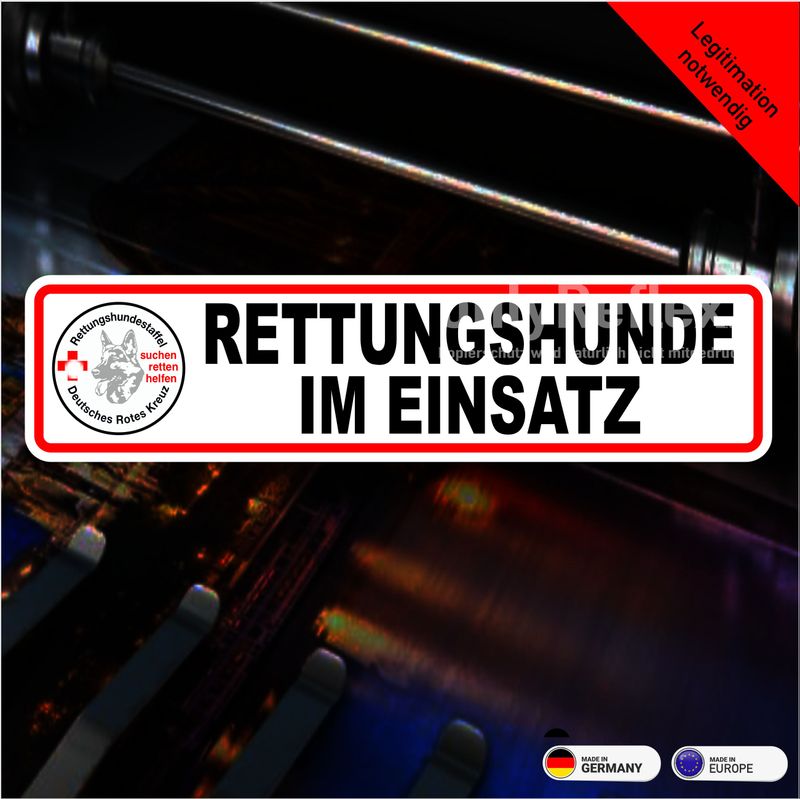 Rettungshunde im Einsatz Langlogo - Aufkleber
