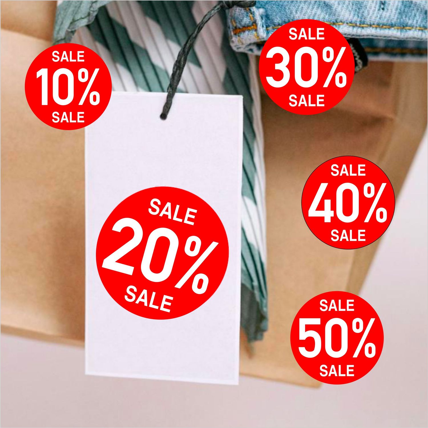 SALE "Prozent" SALE Artikelbeschriftung Rund