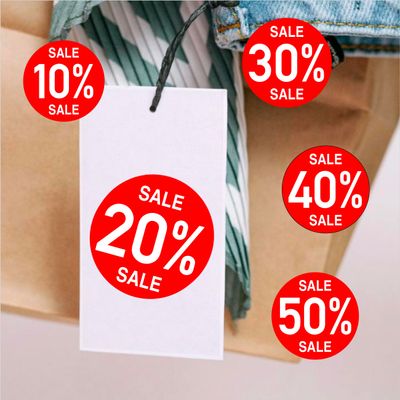 SALE "Prozent" SALE Artikelbeschriftung Rund