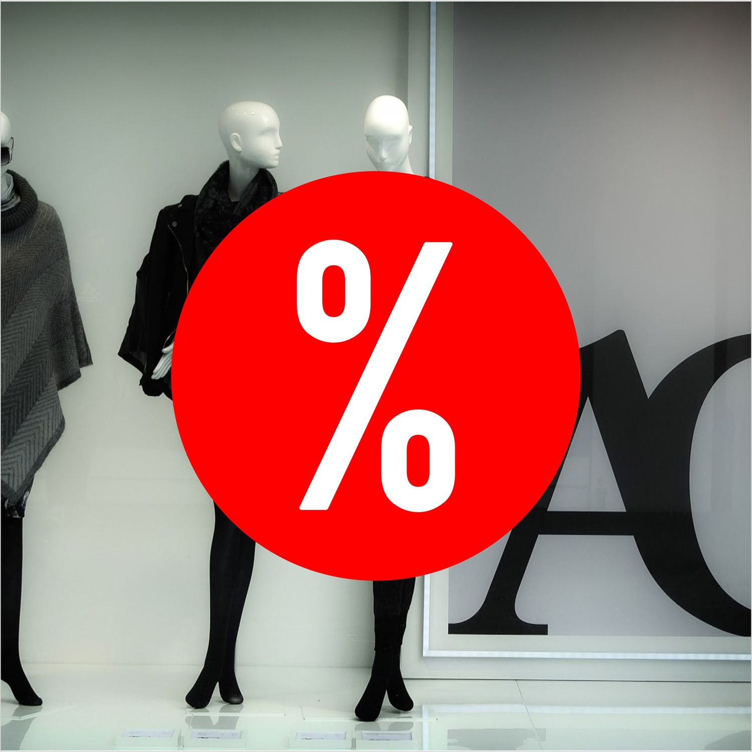 Prozent Zeichen - Schaufensterbeschriftung Rund Prozent Zeichen - Schaufensterbeschriftung Rund