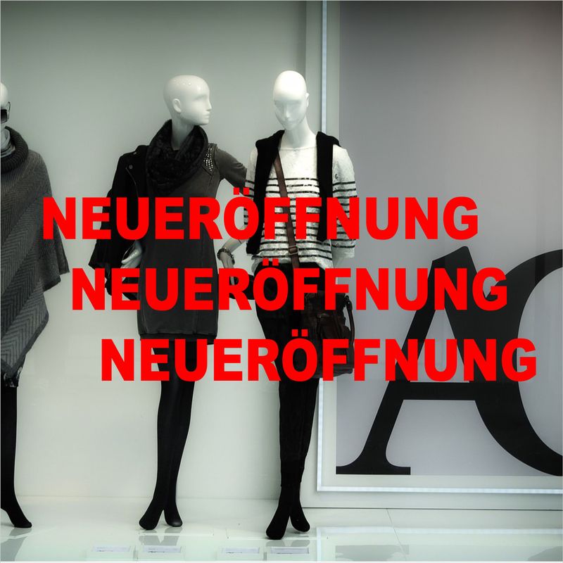NEUERÖFFNUNG 3 Stück - Schaufensterbeschriftung Folienschnitt NEUERÖFFNUNG 3 Stück - Schaufensterbeschriftung Folienschnitt