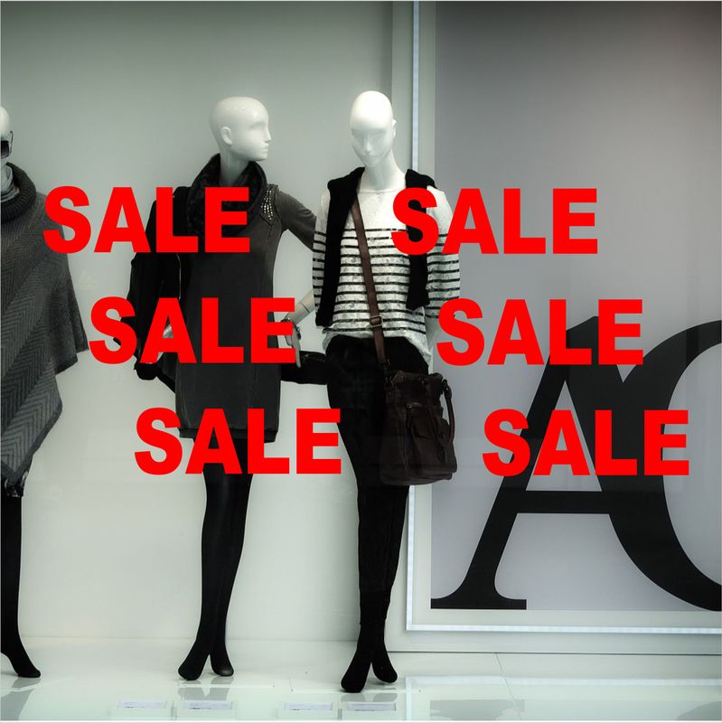 SALE - 6 Stück - Schaufensterbeschriftung Folienschnitt SALE - 6 Stück - Schaufensterbeschriftung Folienschnitt