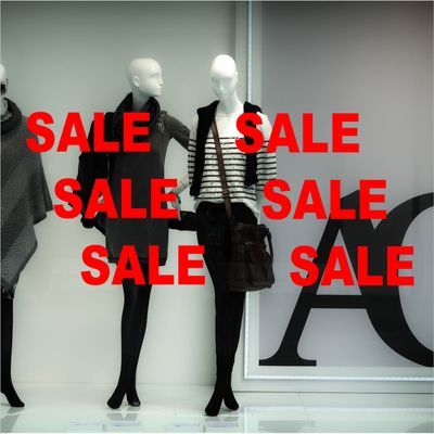 SALE - 6 Stück - Schaufensterbeschriftung Folienschnitt SALE - 6 Stück - Schaufensterbeschriftung Folienschnitt