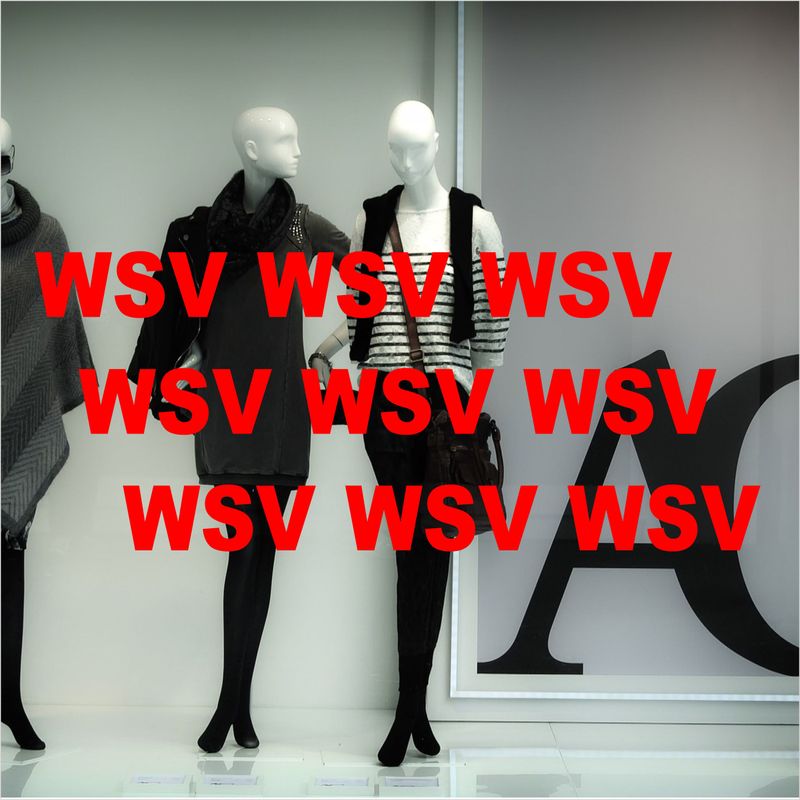 WSV WSV WSV 3 Stück - Schaufensterbeschriftung Folienschnitt WSV WSV WSV 3 Stück - Schaufensterbeschriftung Folienschnitt