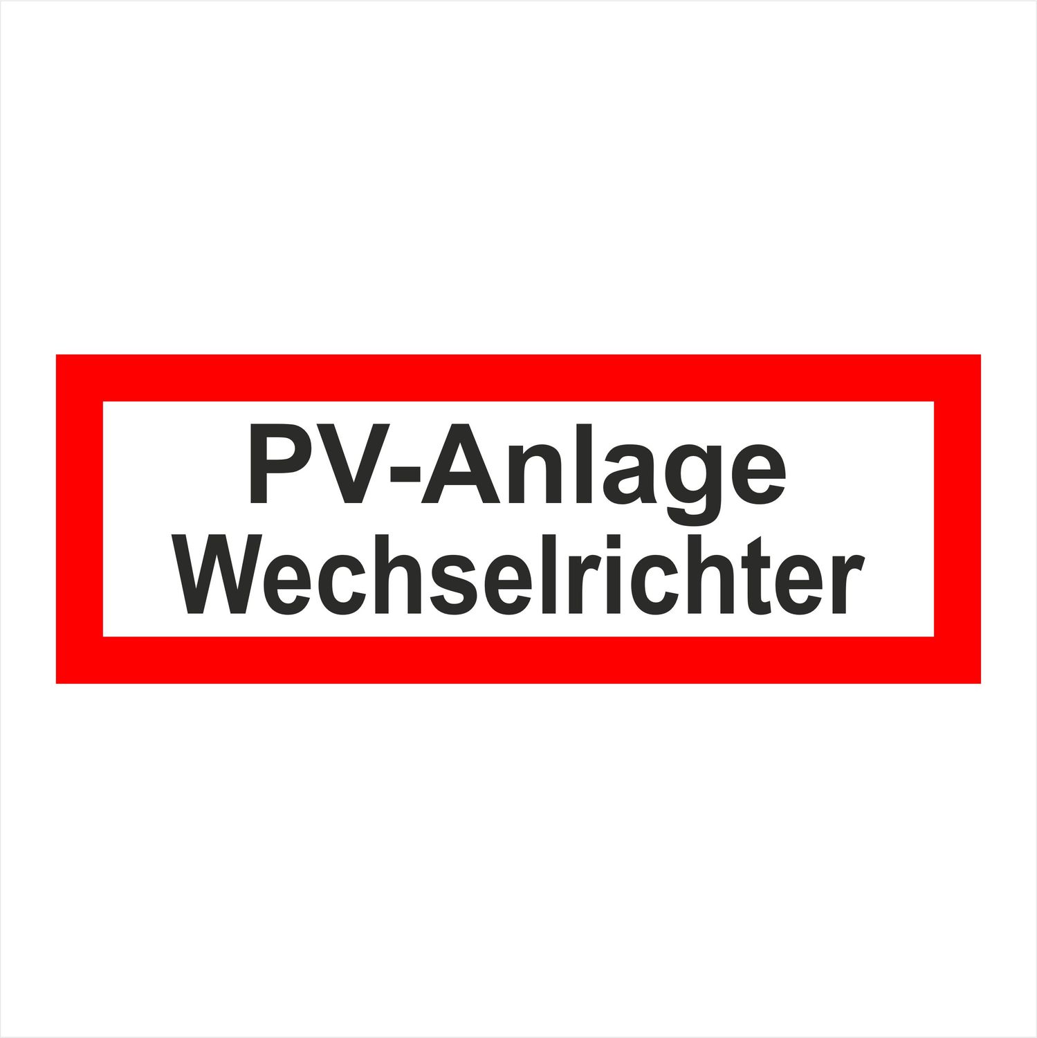 PV-Anlage Wechselrichter  Aufkleber (Photovoltaik)