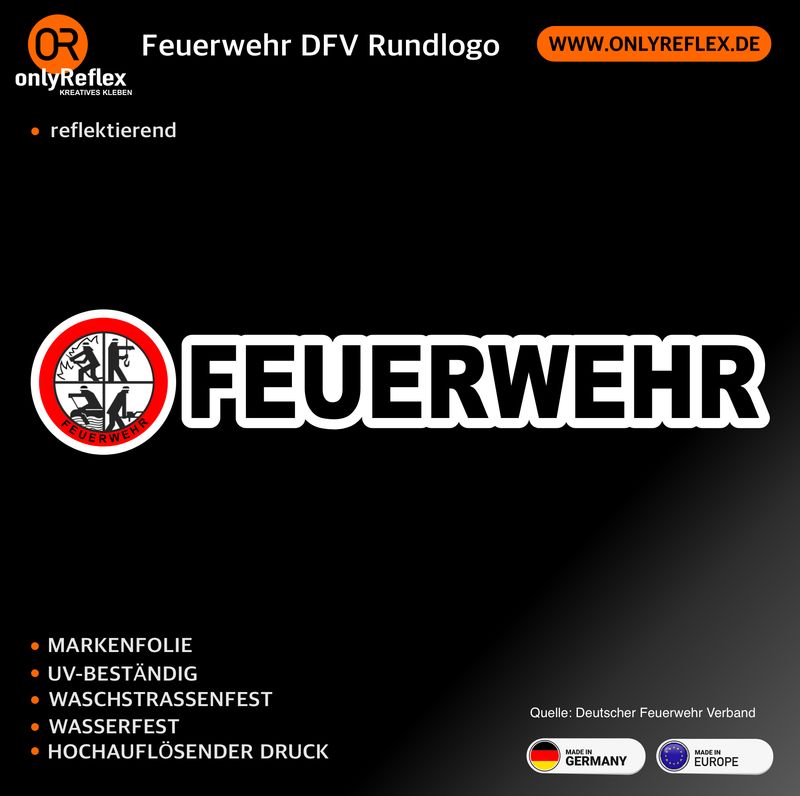 Feuerwehr mit Logo DFV Aufkleber Feuerwehr mit Logo DFV Aufkleber