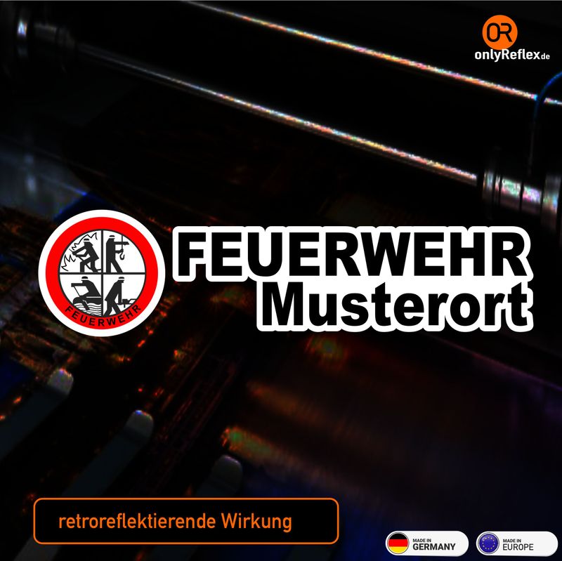 Feuerwehr DFV Logo mit Wunschort - Aufkleber Feuerwehr DFV Logo mit Wunschort - Aufkleber