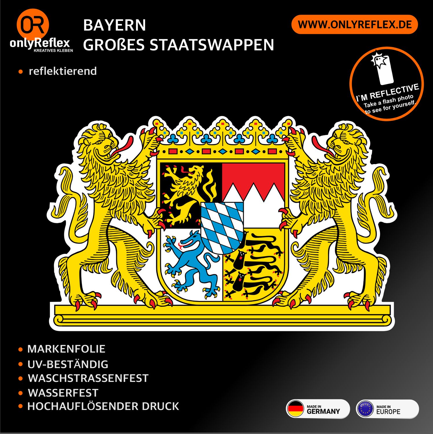 Bayern - Das große bayerische Staatswappen, Aufkleber Bayern - Das große bayerische Staatswappen, Aufkleber