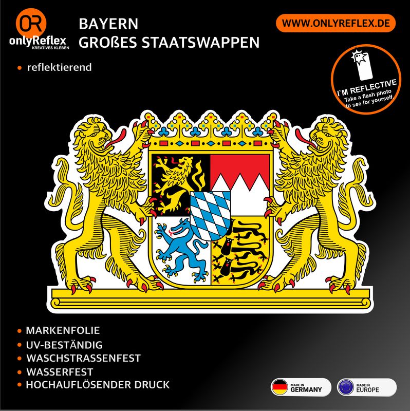 Bayern - Das große bayerische Staatswappen, Aufkleber Bayern - Das große bayerische Staatswappen, Aufkleber
