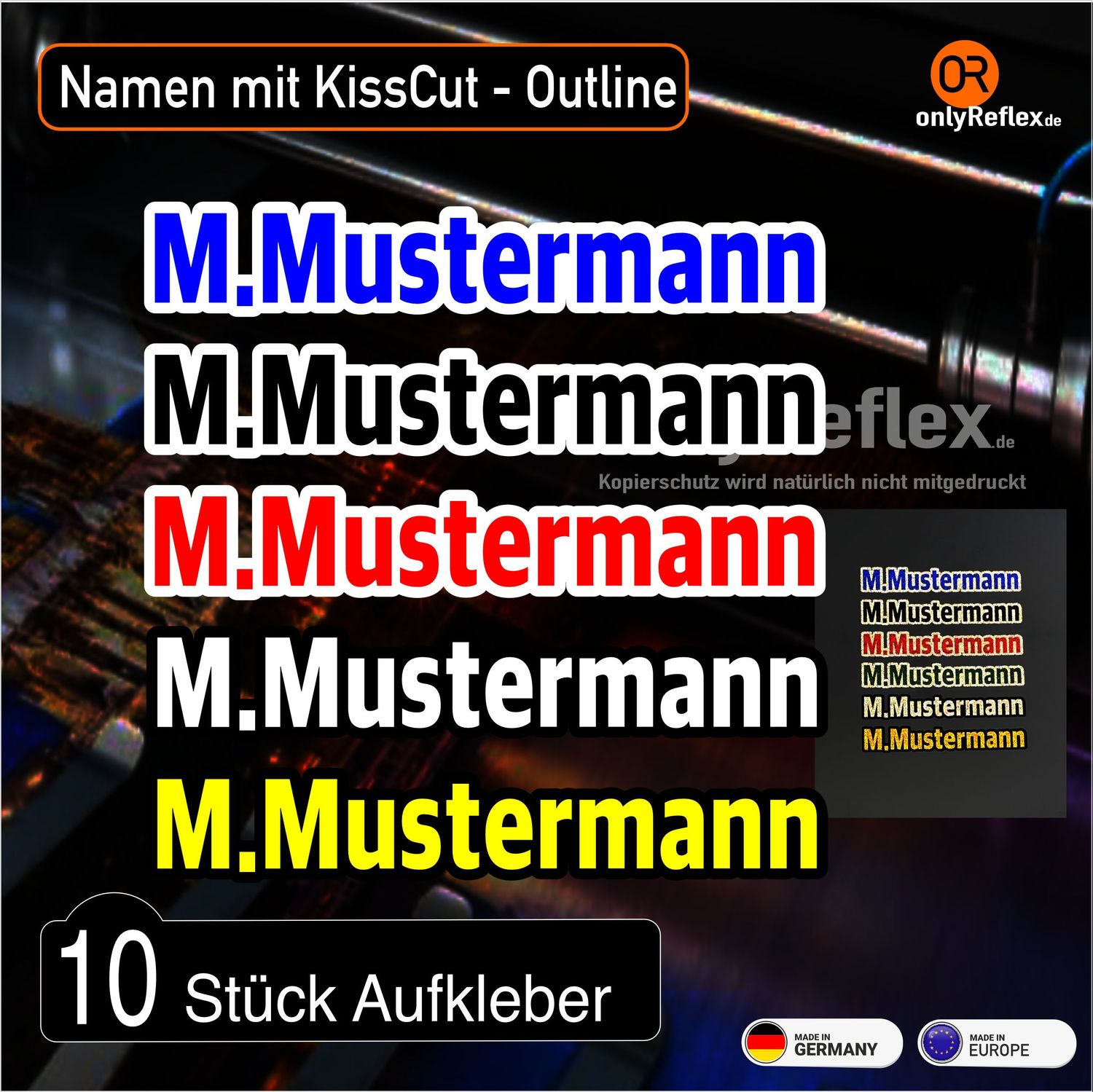 Name Text Name Text "Kiss-Cut" (10 Stück)