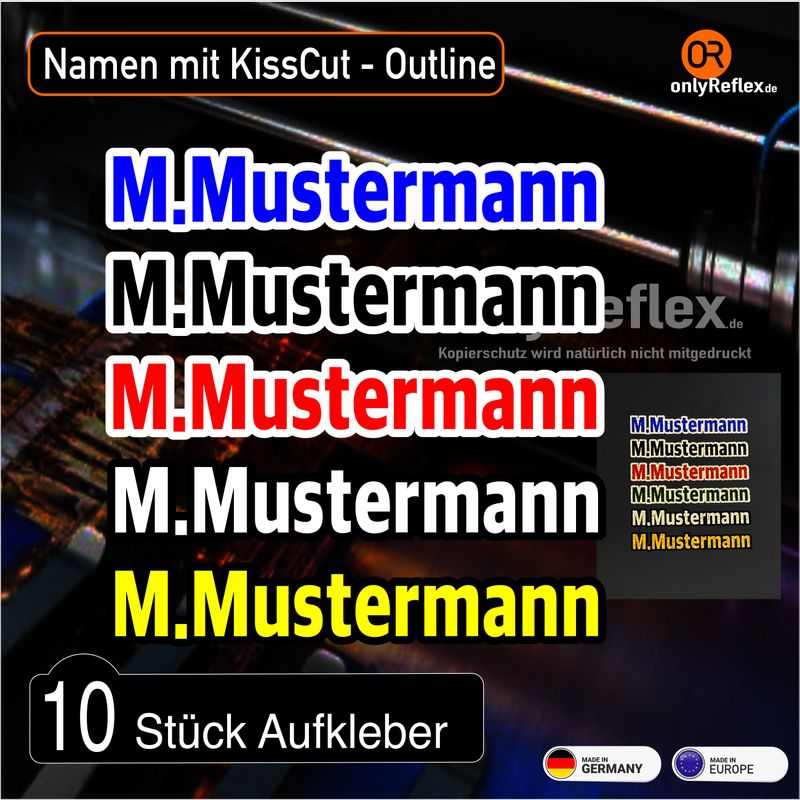 Name Text  "Kiss-Cut" (10 Stück)
