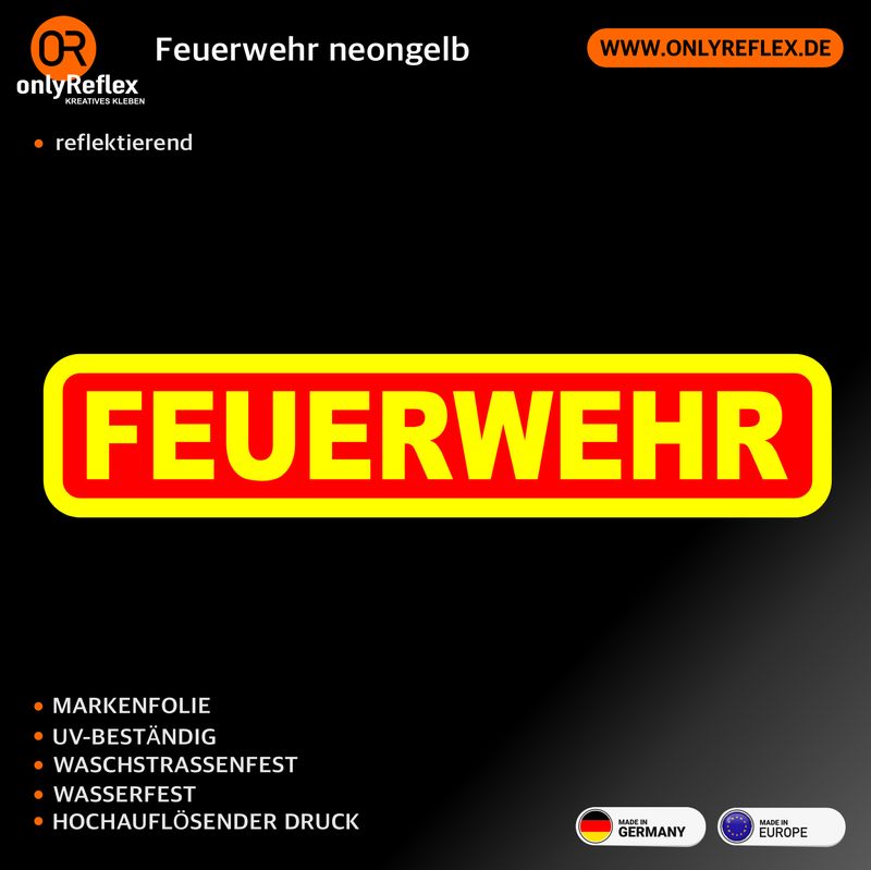 Feuerwehr neongelb - Aufkleber Feuerwehr neongelb - Aufkleber