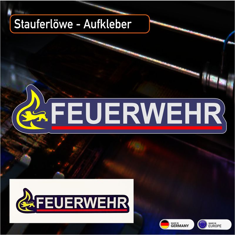 Stauferlöwe Feuerwehr Langlogo - Aufkleber