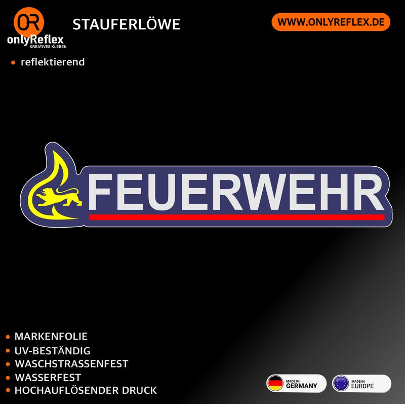 Stauferlöwe Feuerwehr Langlogo - Aufkleber Stauferlöwe Feuerwehr Langlogo - Aufkleber