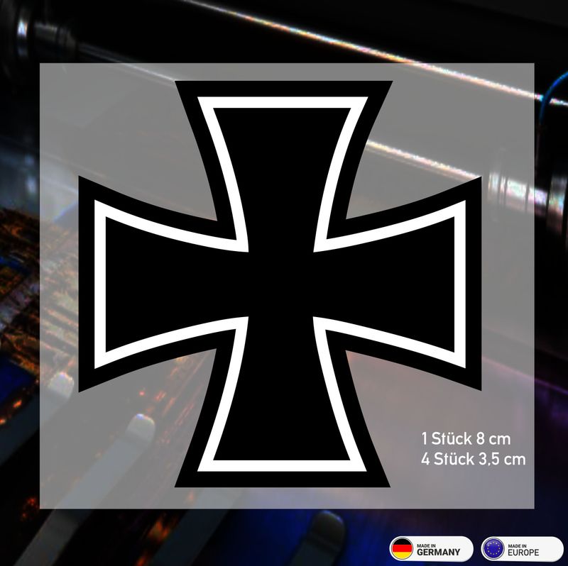 Eisernes Kreuz (mit Hintergrund) Sortiment - Aufkleber