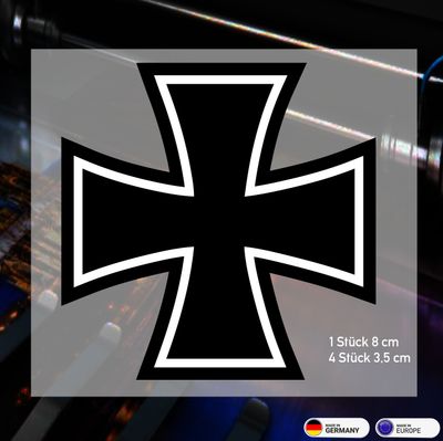 Eisernes Kreuz (mit Hintergrund) Sortiment - Aufkleber Eisernes Kreuz (mit Hintergrund) Sortiment - Aufkleber