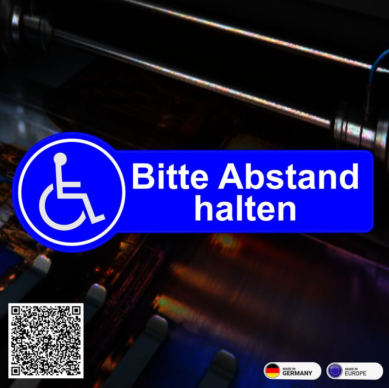 Achtung Laderampe Bitte Abstand halten - Behinderung Rollstuhl - Aufkleber