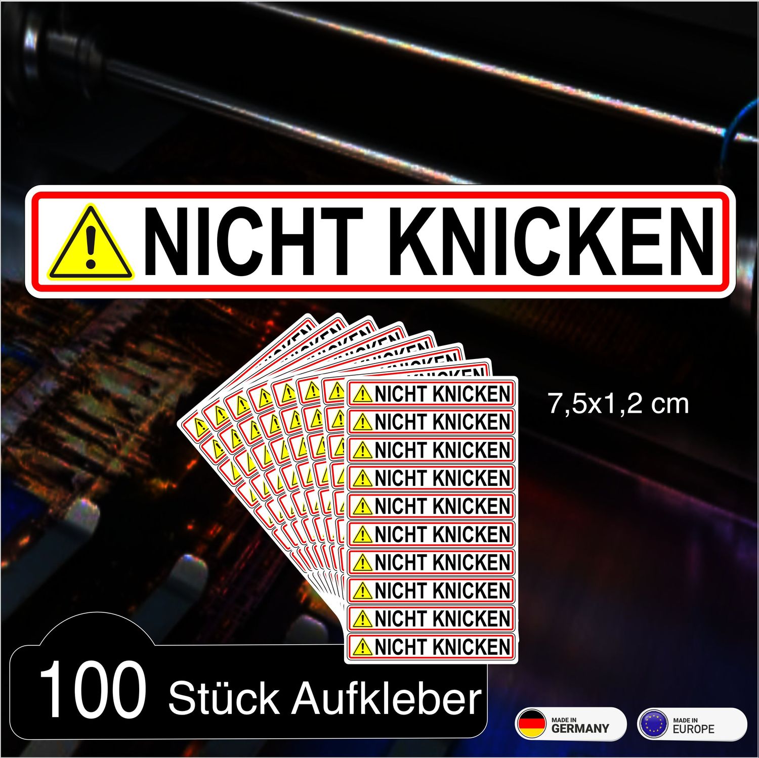 NICHT KNICKEN - Aufkleber (VE 100 Stück) NICHT KNICKEN - Aufkleber (VE 100 Stück)