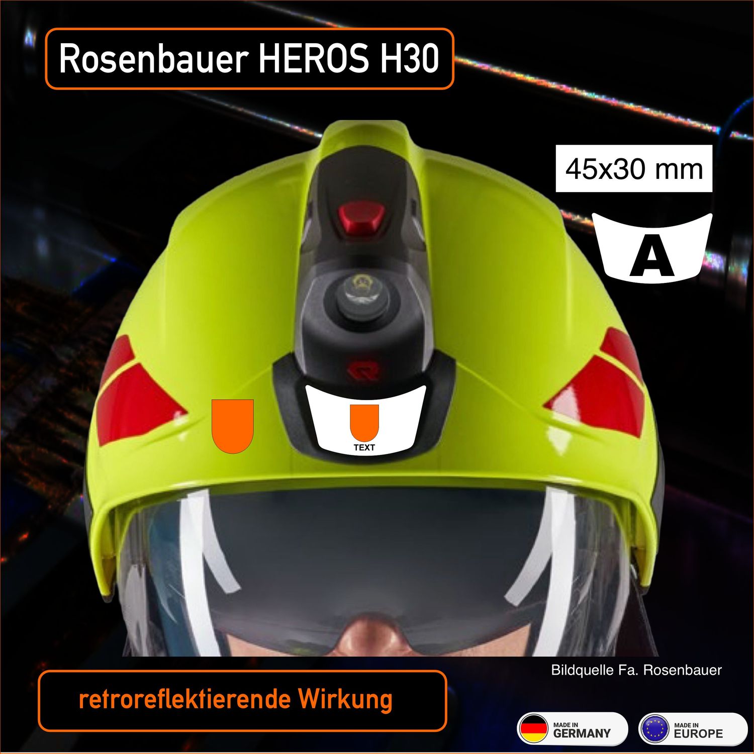 Rosenbauer HEROS H30 - Helmbeschriftung
