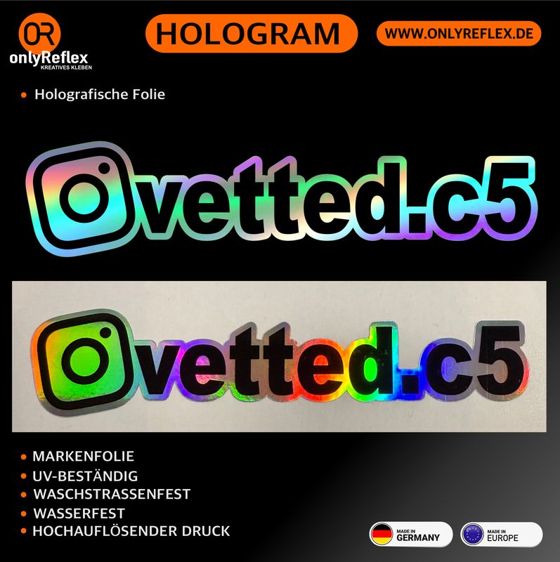 Instagram "Wunschtext" Hologramm Aufkleber Druck