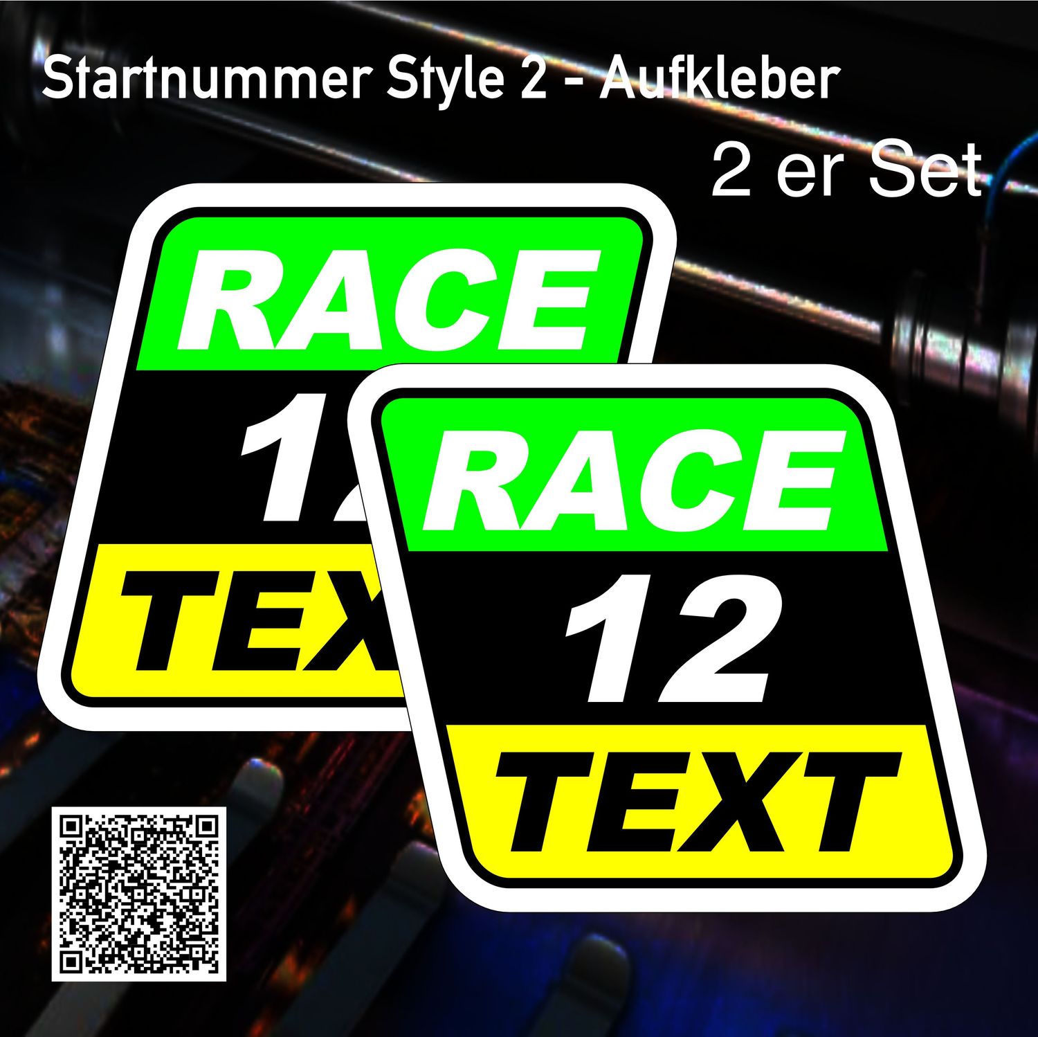 Startnummer Style 1 - festklebender Aufkleber Startnummer Style 1 - festklebender Aufkleber