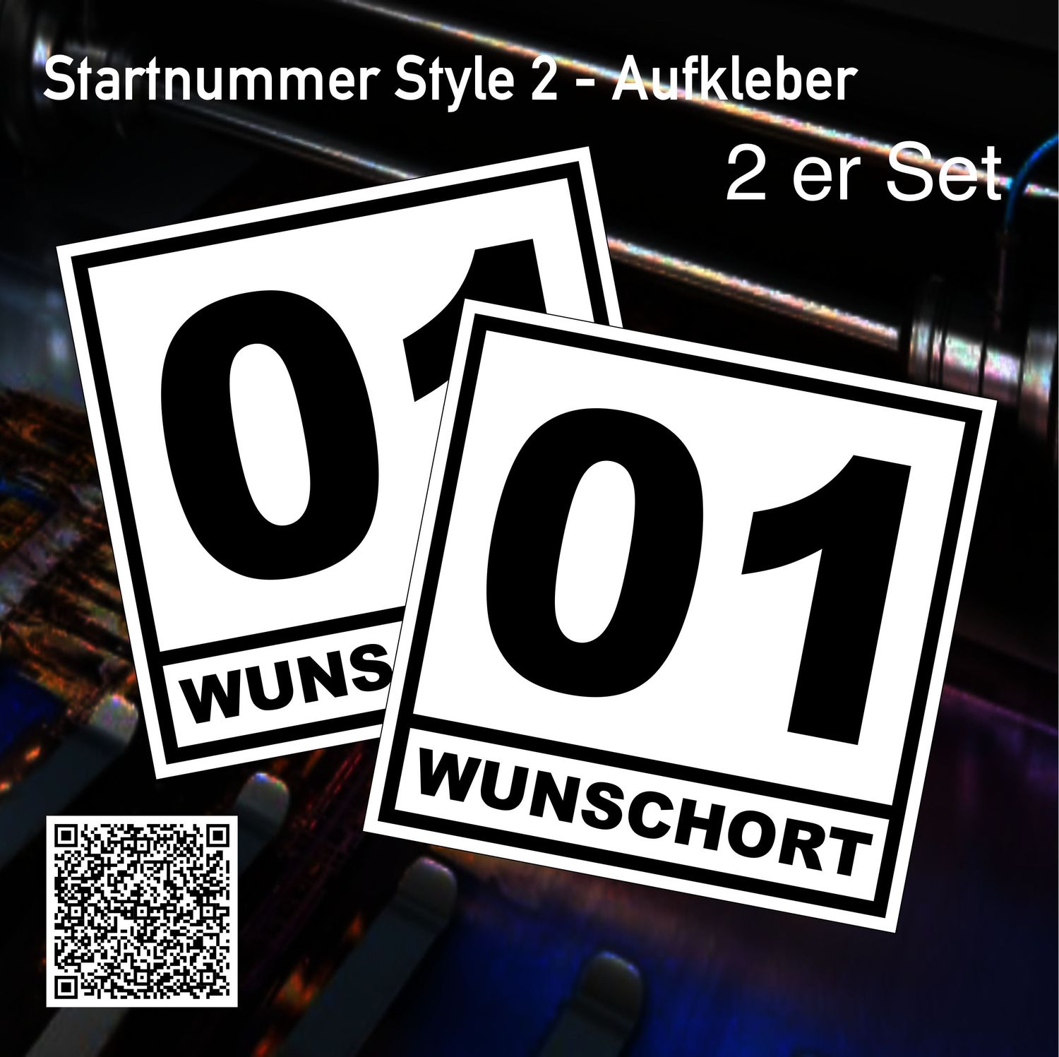 Startnummer Style 2 - festklebender Aufkleber Startnummer Style 2 - festklebender Aufkleber
