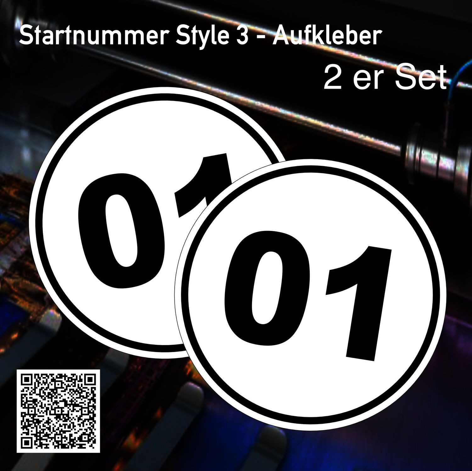 Startnummer Style 3 - festklebender Aufkleber Startnummer Style 3 - festklebender Aufkleber