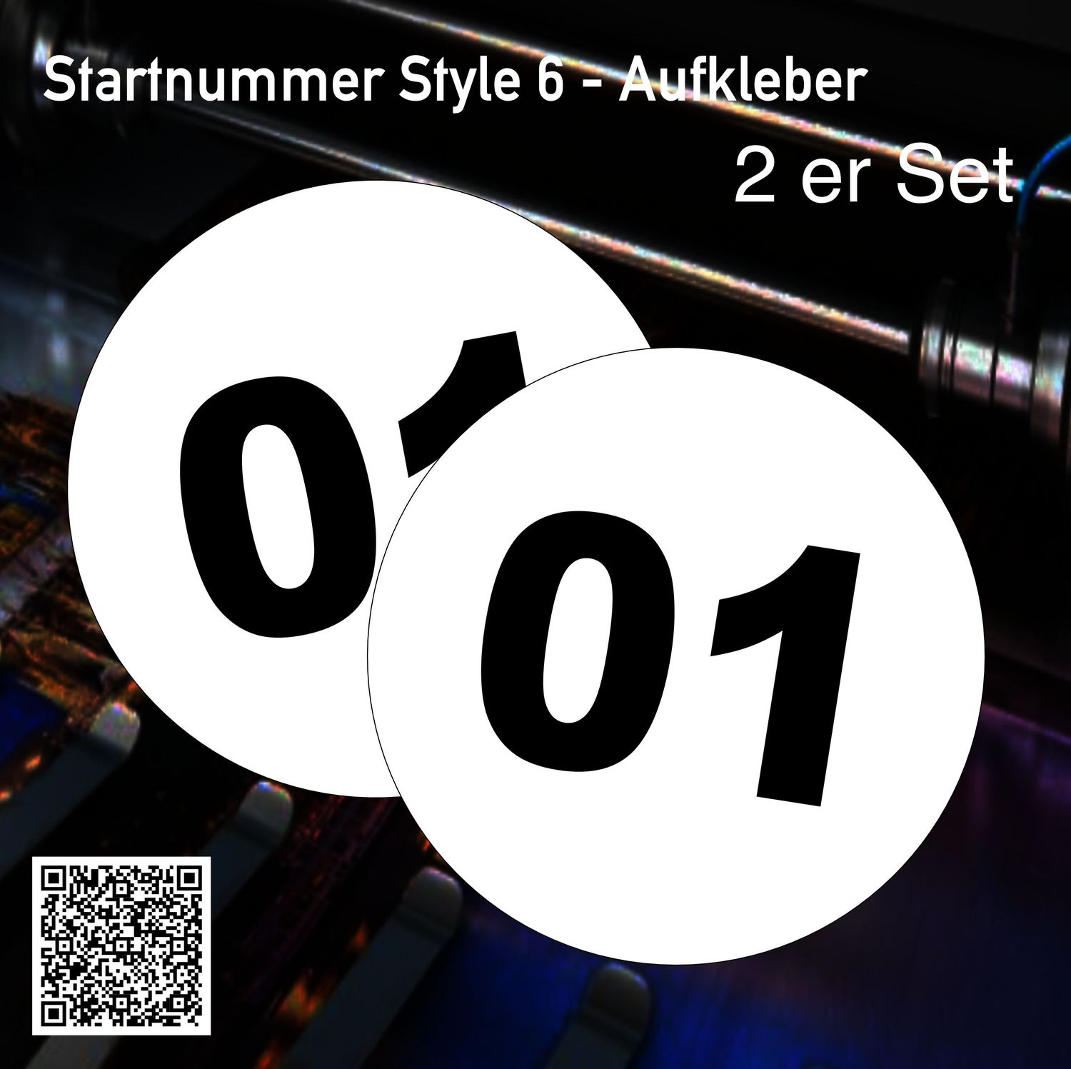 Startnummer Style 6 - festklebender Aufkleber Startnummer Style 6 - festklebender Aufkleber