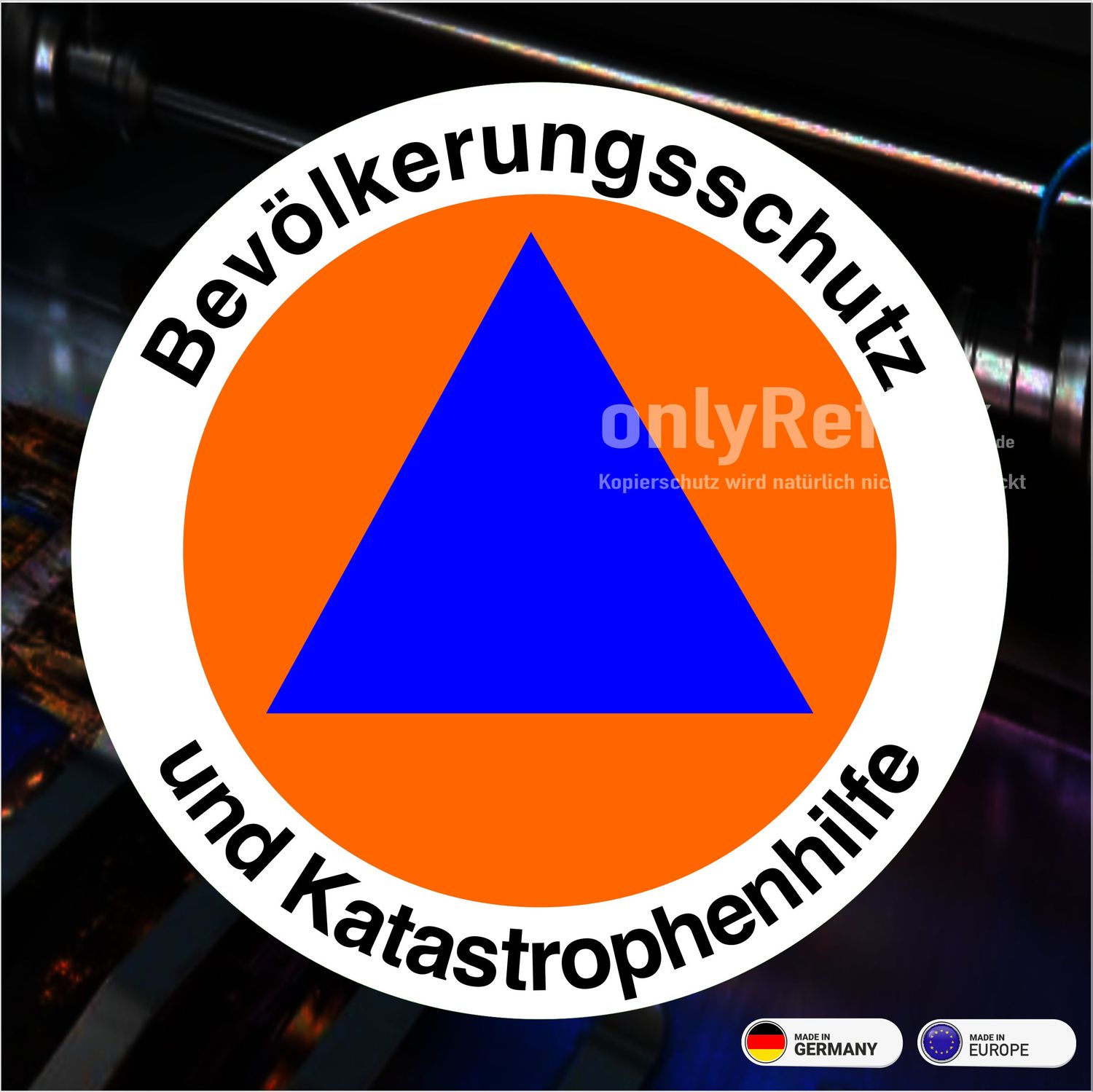 Bevölkerungsschutz und Katastrophenhilfe  Rundlogo  - Aufkleber