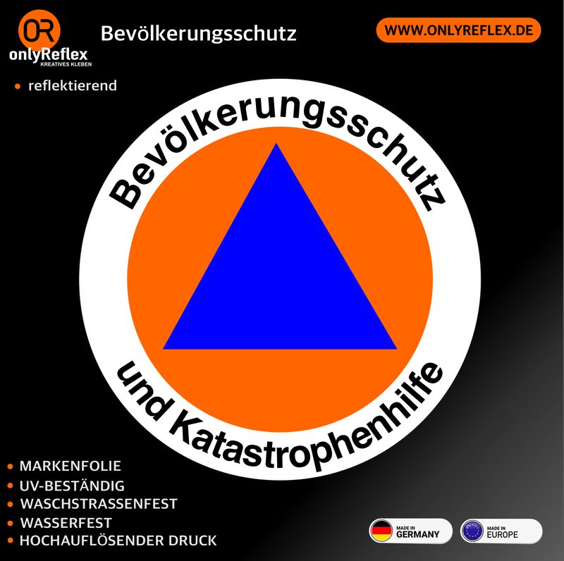Bevölkerungsschutz und Katastrophenhilfe Rundlogo - Aufkleber Bevölkerungsschutz und Katastrophenhilfe Rundlogo - Aufkleber