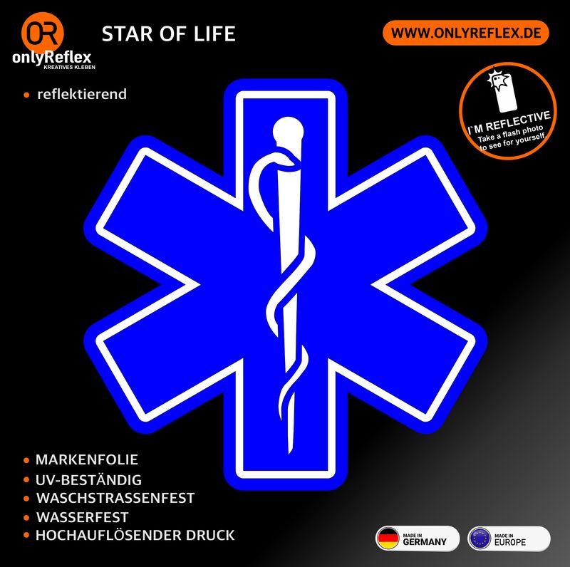 Star of Life Logo, Aufkleber Star of Life Logo, Aufkleber