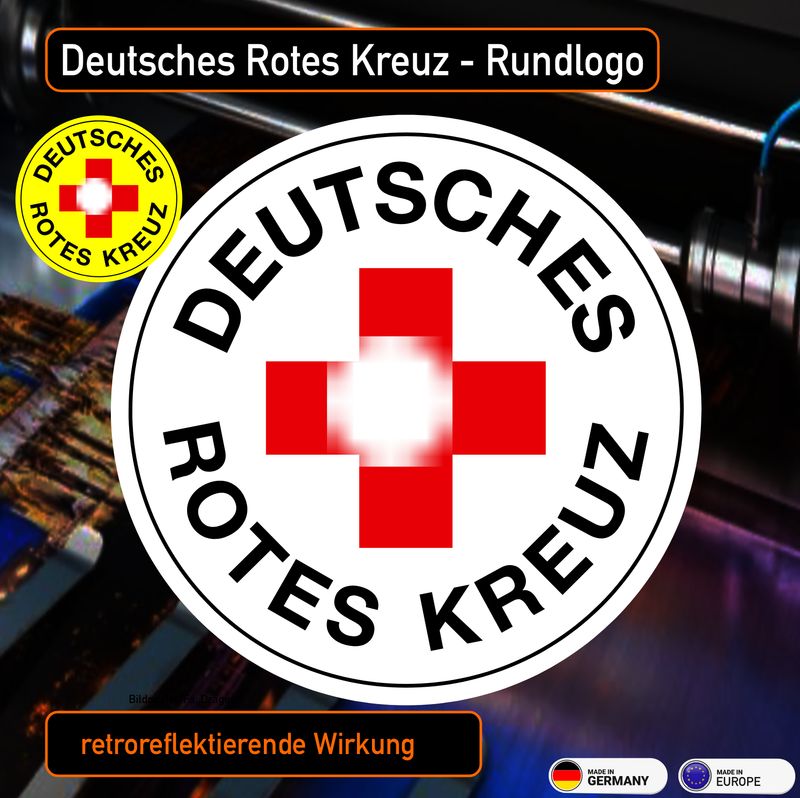 Deutsches Rotes Kreuz - DRK Rundlogo- Aufkleber