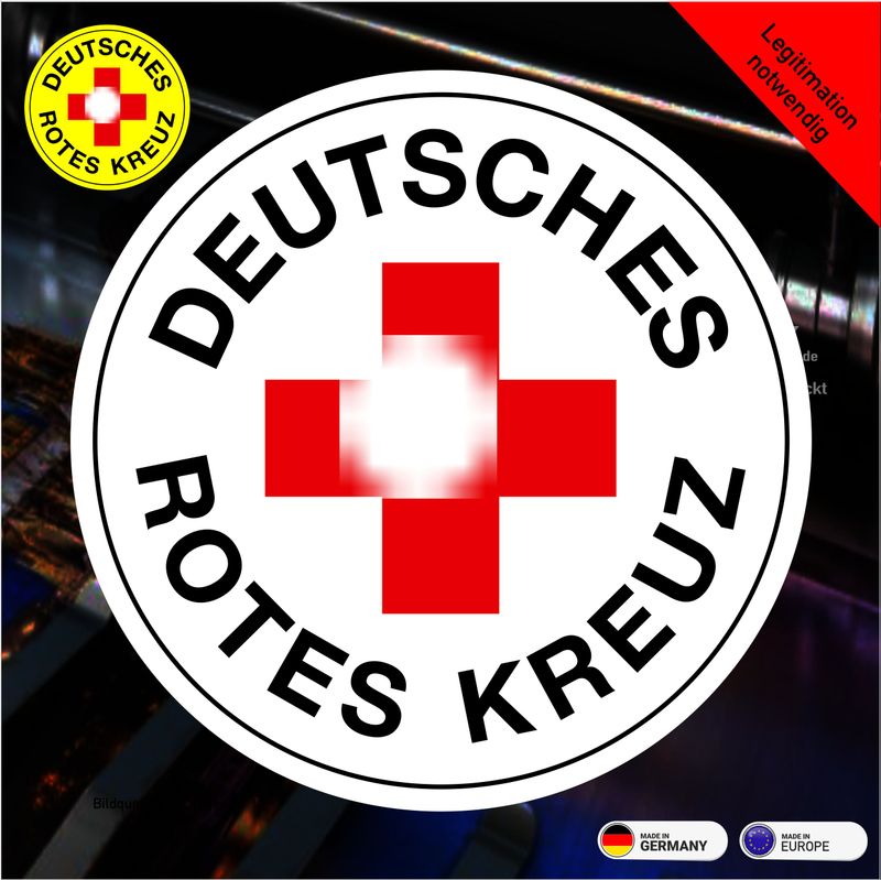 Deutsches Rotes Kreuz - Rundlogo- Aufkleber