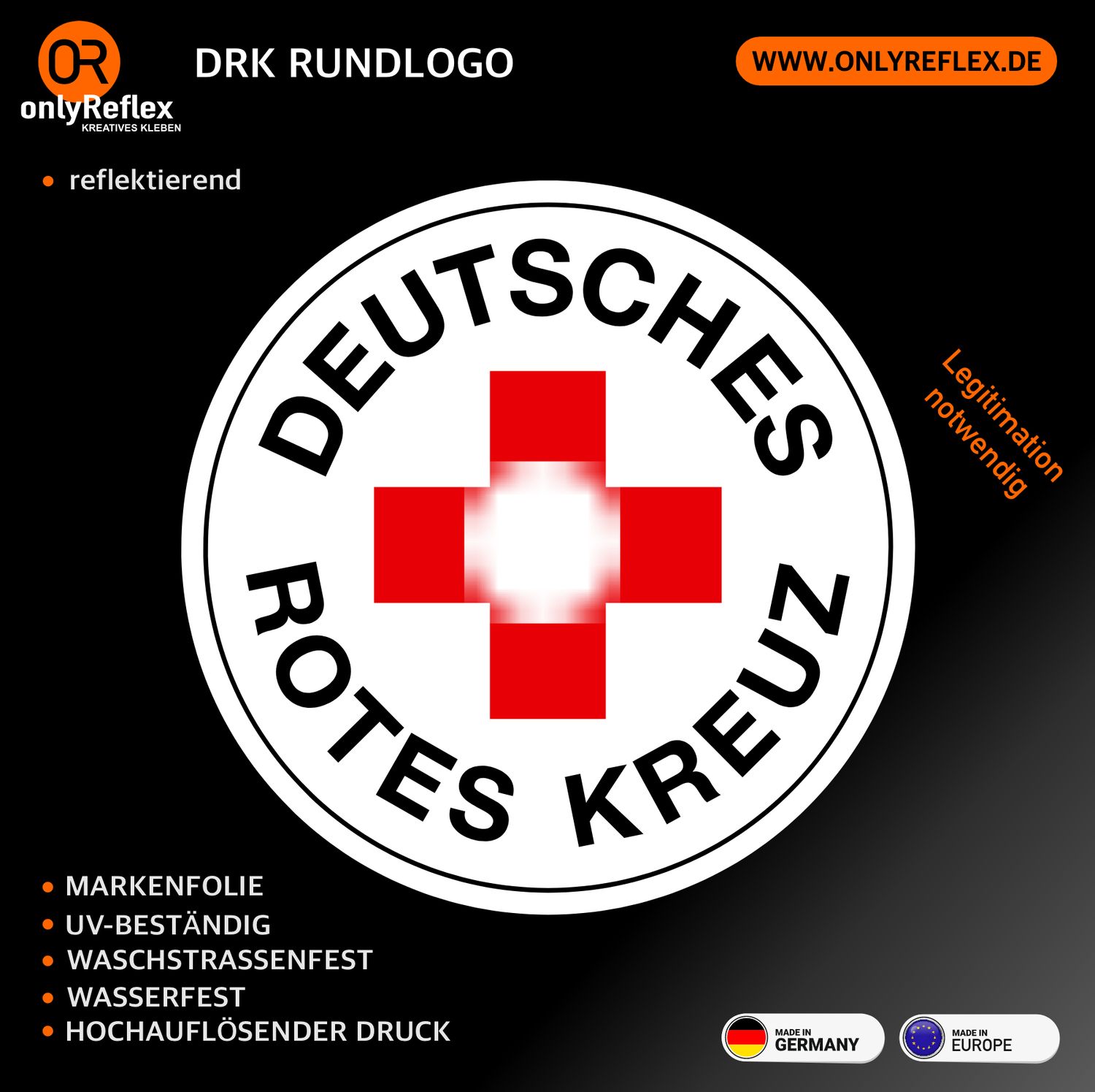 Deutsches Rotes Kreuz - Rundlogo- Aufkleber Deutsches Rotes Kreuz - Rundlogo- Aufkleber