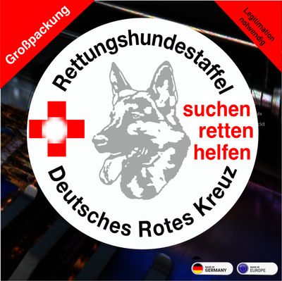 Rettungshundestaffel - Rundlogo - Deutsches Rotes Kreuz- Aufkleber  Großpackung
