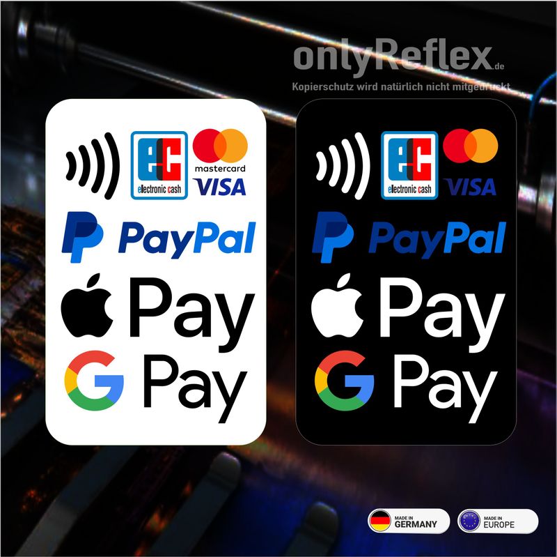 Kartenzahlung EC, Visa, Mastercard, Paypal Apple Pay, Google Pay - 2 Stück