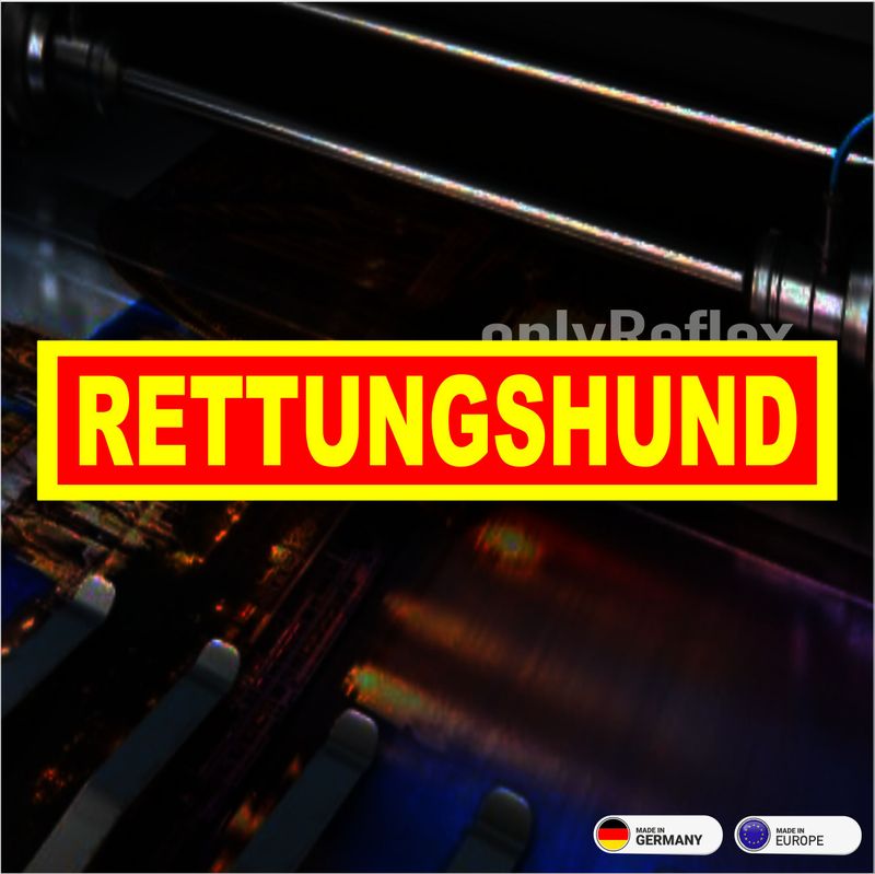 Rettungshund neongelber tagesleuchtender Aufkleber