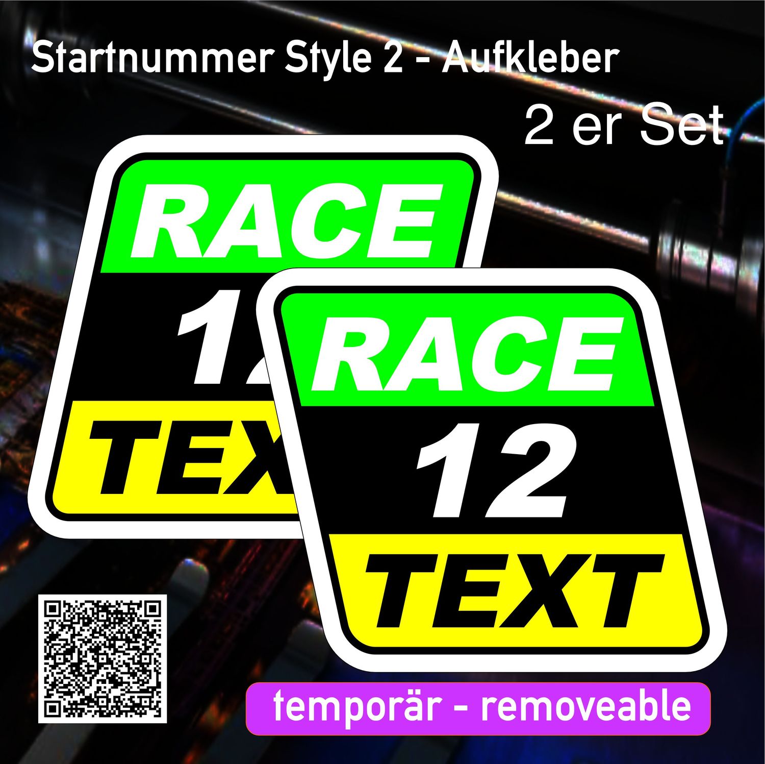 Startnummer Style 1 - removeabler Aufkleber Startnummer Style 1 - removeabler Aufkleber