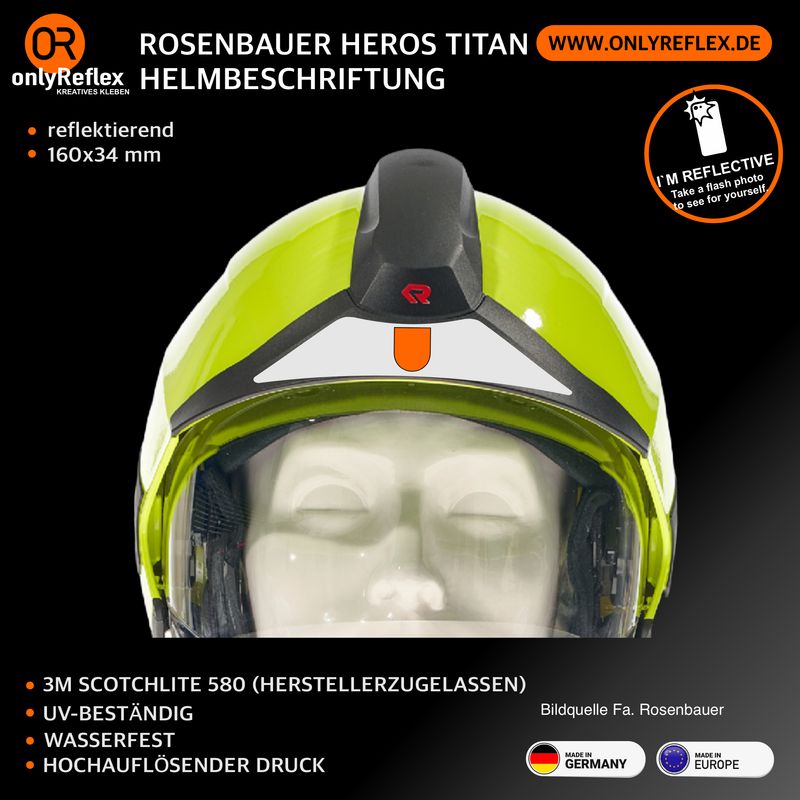 Rosenbauer HEROS Titan Frontkeil - Helmbeschriftung