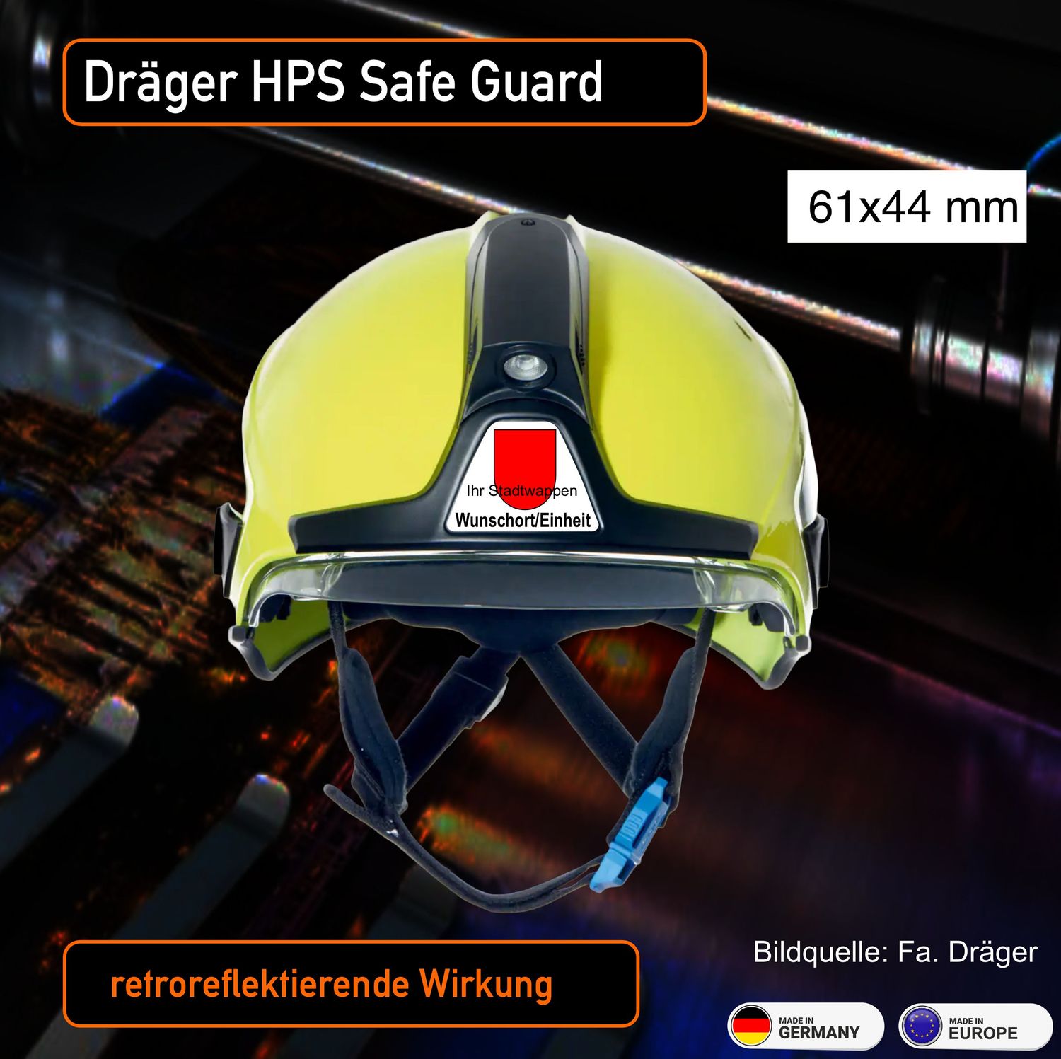 Dräger HPS Safe Guard - Helmbeschriftung