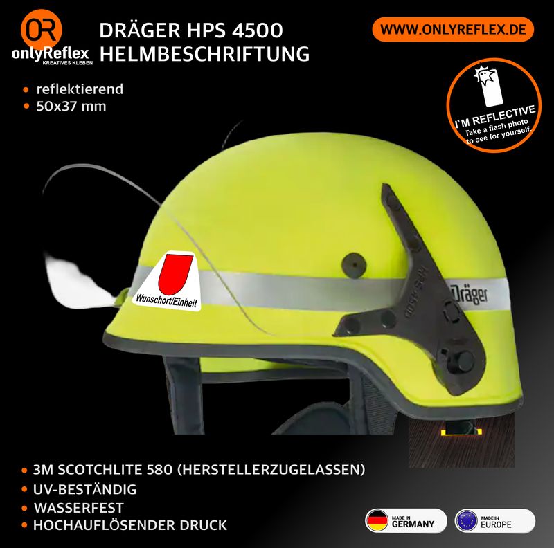 Dräger HPS 4500 - Helmbeschriftung